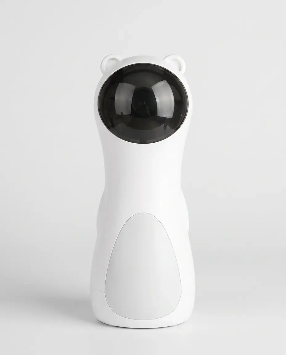 Aparelho de laser interativo para gatos sozinho em fundo claro